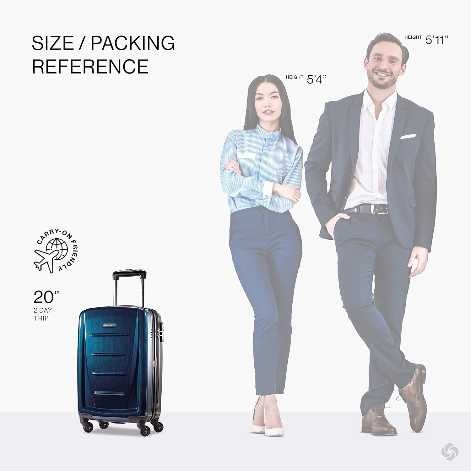 Samsonite Winfield 2 Hardside Expandable Luggage with Spinner Wheels, Deep Blue, Carry-On 20-Inch - Image 2