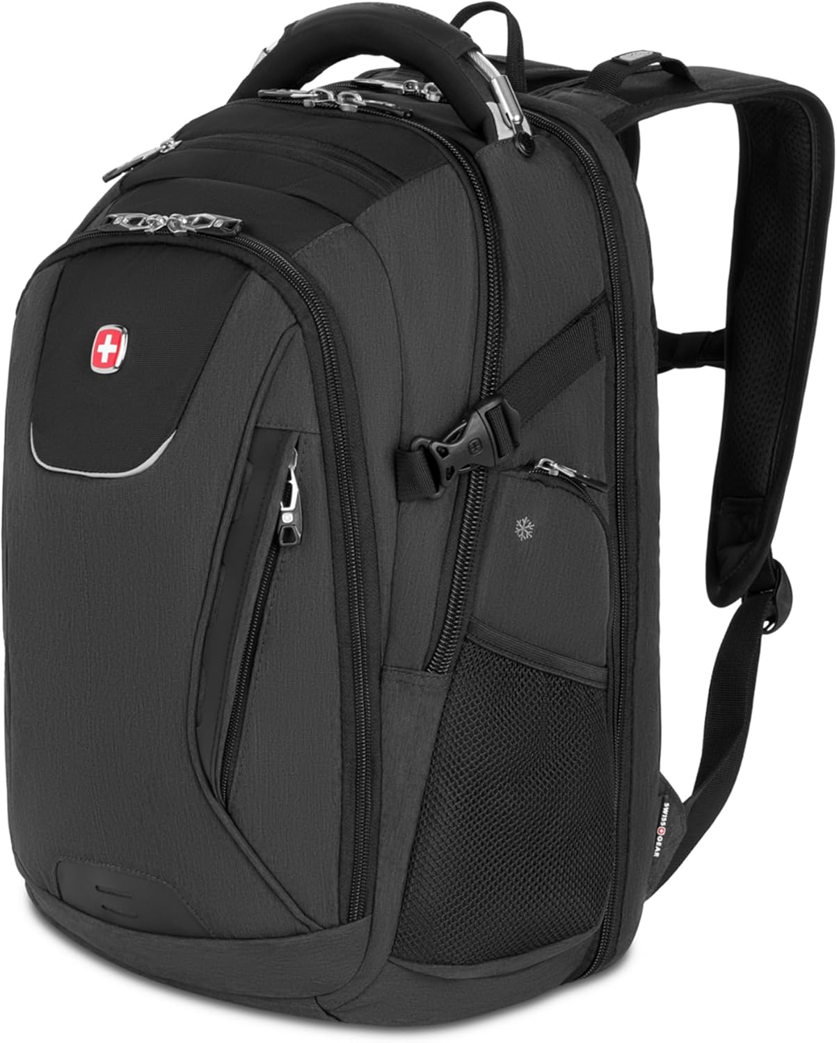 SwissGear 5358 ScanSmart Laptop Backpack, Fits 16 Inch Laptop, USB Charging Port, Heather Grey